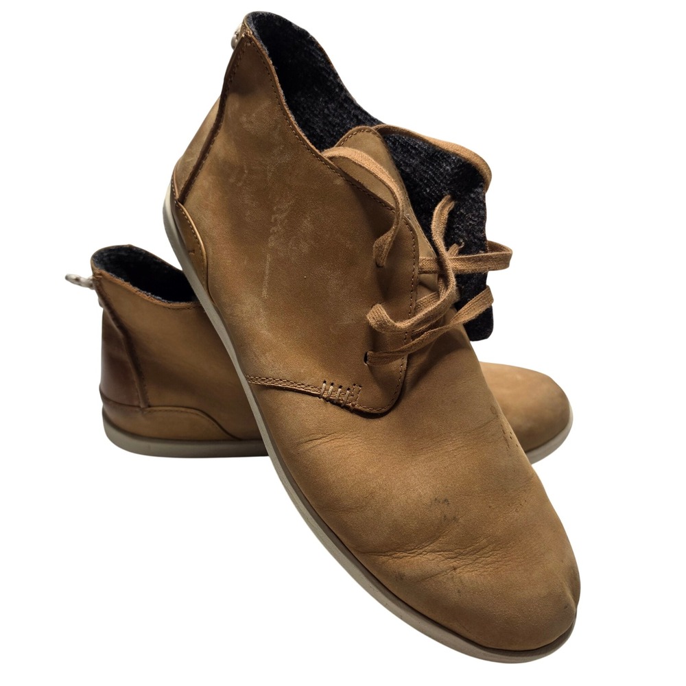 OluKai Hawai'iloa Manu Ihu Mens Tan Leather Chukka Boots 10412-FX20 Size 13